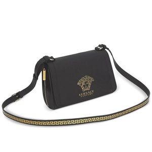 Versace Crossbody Bag Medusa Logo Small Purse Clutch Chic Vegan Leather Wristlet